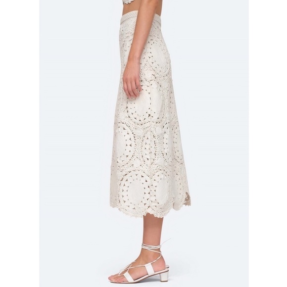 NWT SEA New York White Crochet Camila Midi Skirt Set - Picture 8 of 13